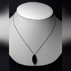 Heavy Sterling Silver & Black Onyx Statement Necklace